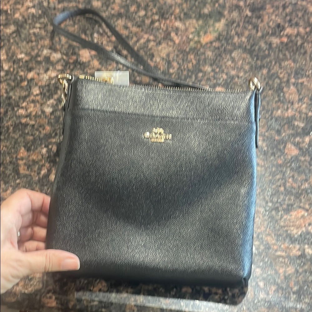 Coach Black Pebbled Leather Crossbody Bag